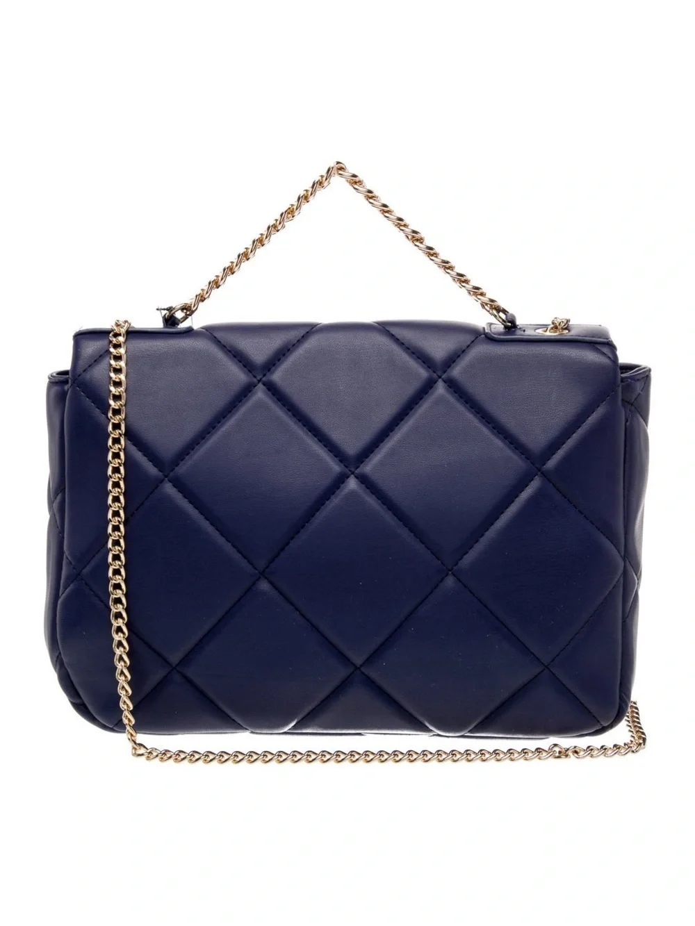Studio Badgley Mischka Quilted Vegan Chain Shoulder Bag Black Gold Hardware